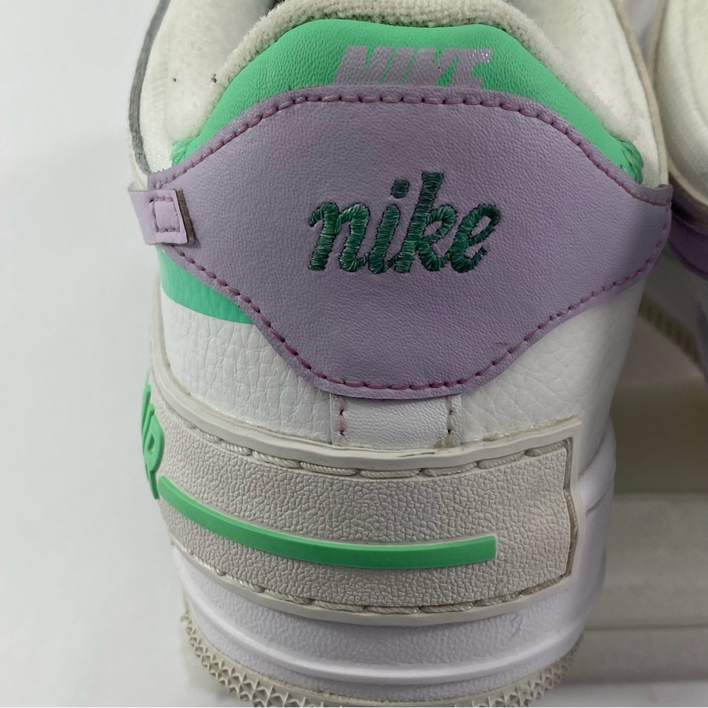 NIKE AIR FORCE 1 #CU8591-103 Shadow White Green Purple Sneakers Women’s 9.5 - Picture 7 of 14